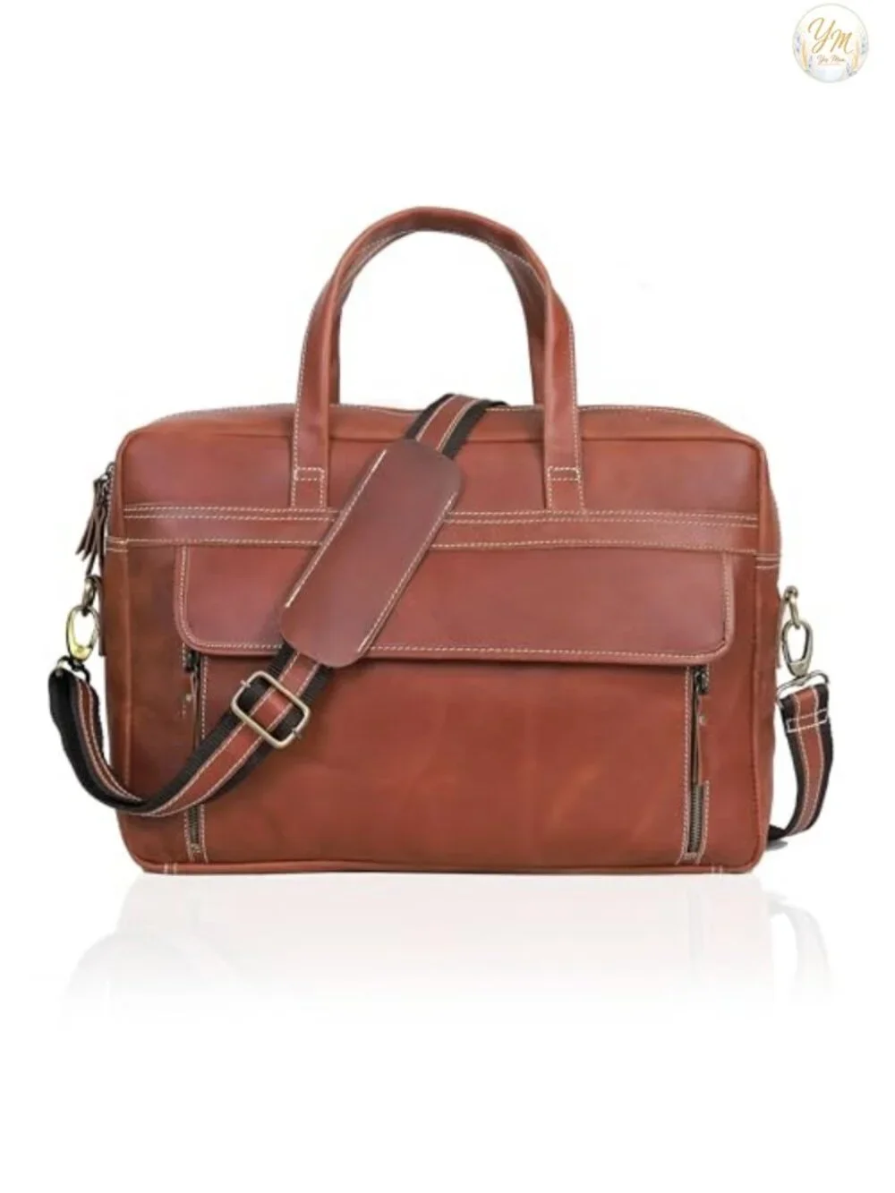 Full Grain Italian Leather Briefcase Men's Handcrafted Laptop Bag Multiple